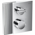 Set finition mitigeur thermostatique encastré,avec RA et inv, coupe diamant chromé 