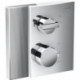 Set finition mitigeur thermostatique enc, av robinet d'arrêt, coupe diamant chromé 
