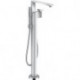 mitigeur bain/douche, coupe diamant, set de finition pour montage au sol chroméé