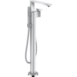 mitigeur bain/douche, coupe diamant, set de finition pour montage au sol chroméé