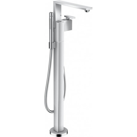 mitigeur bain/douche, coupe diamant, set de finition pour montage au sol chroméé