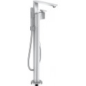mitigeur bain/douche, coupe diamant, set de finition pour montage au sol chroméé