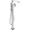 mitigeur bain/douche, coupe diamant, set de finition pour montage au sol chroméé