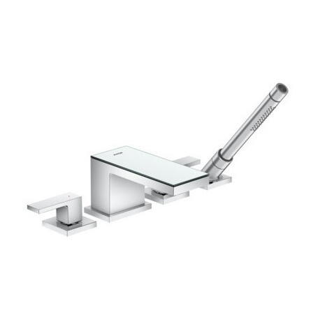Set de finition mélongeur 4 trou s pour montage sur bord de baignoire chromé /miroir
