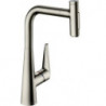 mitigeur cuisine 300,avec douchette extractible 2 jets, sBox aspect acier inox