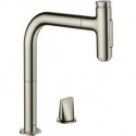 mitigeur cuisine 2 trou s 200, douchette extract. 2 jets, sBox aspect acier inox