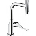 mitigeur cuisineavec douchette aspect acier inox