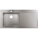 S716-F450 Évier encastré 450avec égouttoiravec troupour robinet acier inox