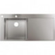 S718-F450 Évier encastré 450avec égouttoiravec 2 trou s pour robinet acier inox