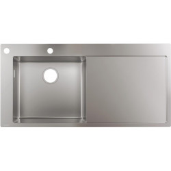 S718-F450 Évier encastré 450avec égouttoiravec 2 trou s pour robinet acier inox