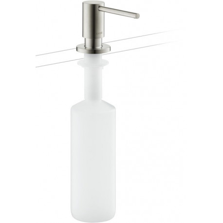 Distributeur de liquide vaisselle aspect acier inox