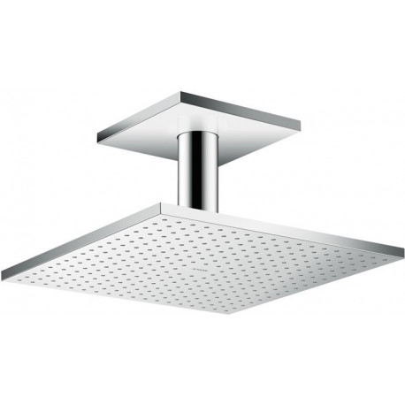 tête de douche 300 x 300 m 2jetavec raccordement plafond 100 mm chroméé