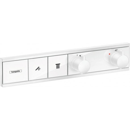 Module thermostatique RainSelect encastréavec 2 fonctions blanc mat