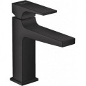 mitigeur de lavabo 110 poignée manette, bonde Push-Open noir mat