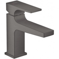 mitigeur de lavabo 100, bec court, bonde Push-Open noir chromé brossé