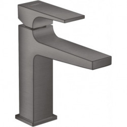 mitigeur de lavabo 110 poignée manette, bonde Push-Open noir chromé brossé