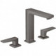 Mélongeur de lavabo 160, 3 trou s, bonde Push-Open noir chromé brossé