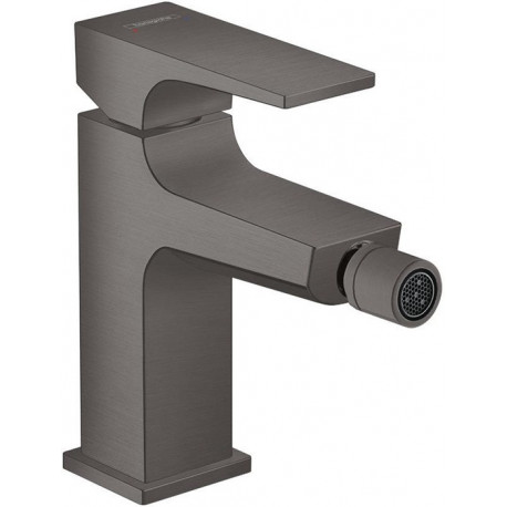 mitigeur bidet poignée manette, bonde Push-Open noir chromé brossé