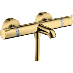 mitigeur Thermostatique bain/douche aspect doré poli