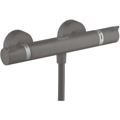 mitigeur Thermostatique douche noir chromé brossé