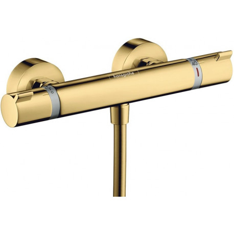 mitigeur Thermostatique douche aspect doré poli