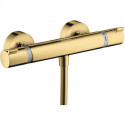 mitigeur Thermostatique douche aspect doré poli