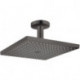 tête de douche 300 Air 1jetavec raccordement plafond 100 mm noir chromé brossé
