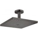 tête de douche 300 Air 1jetavec raccordement plafond 100 mm noir chromé brossé