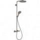 Showerpipe 240 1jet PowderRain noir chromé brossé