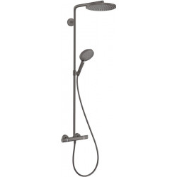 Showerpipe 240 1jet PowderRain noir chromé brossé