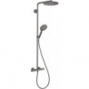Showerpipe 240 1jet PowderRain noir chromé brossé