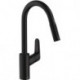 mitigeur de cuisine 240,avec douchette extractible 2 jets noir mat