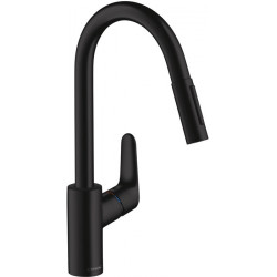 mitigeur de cuisine 240,avec douchette extractible 2 jets noir mat
