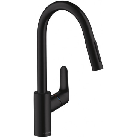 mitigeur de cuisine 240,avec douchette extractible 2 jets noir mat