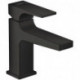 mitigeur de lavabo 100 poignée manette bec court, bonde Push-Open noir mat