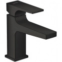 mitigeur de lavabo 100 poignée manette bec court, bonde Push-Open noir mat