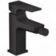 mitigeur bidet poignée manette, bonde Push-Open noir mat