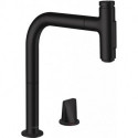 mitigeur cuisine 2 trou s 200,avec douchette extractible 2 jets, sBox noir mat