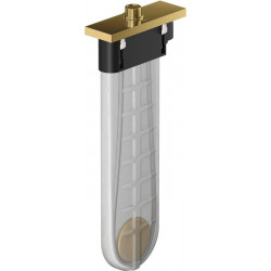 Set finition square pour support douchette bord de baignoire aspect doré poli