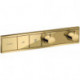 Module thermostatique RainSelect encastréavec 2 fonctions aspect doré poli
