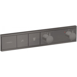 Module thermostatique RainSelect encastréavec 2 fonctions noir chromé brossé
