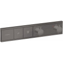 Module thermostatique RainSelect encastréavec 2 fonctions noir chromé brossé