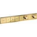 Module thermostatique RainSelect encastréavec 4 fonctions aspect doré poli