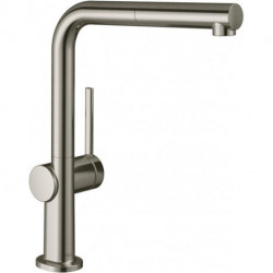 mitigeur cuisine 270,avec douchette extractible 1 jet, sBox aspect acier inox