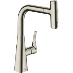 mitigeur de cuisine 240avec douchette extractible aspect acier inox