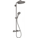 Showerpipe 280 1jetavec mitigeur thermostatique noir chromé brossé