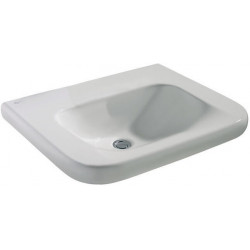 Lavabo CONTOUR 21 accessible aux fauteuils roulants, 650 x 555 x 175 mm sans trou pour robinetterie et trop-plein blanc IDEAL STANDARD