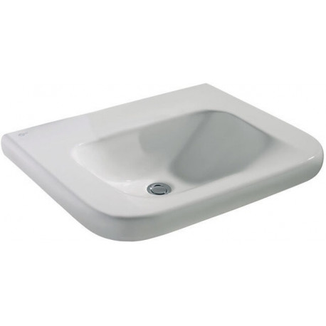 Lavabo CONTOUR 21 accessible aux fauteuils roulants, 650 x 555 x 175 mm sans trou pour robinetterie et trop-plein blanc IDEAL STANDARD