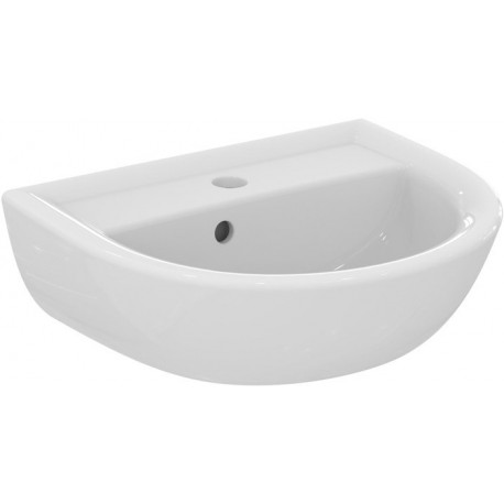 Lave-mains EUROVIT 1 trou pour robinet, avec trop-plein, 450 x 350 x 15 blanc IDEAL STANDARD