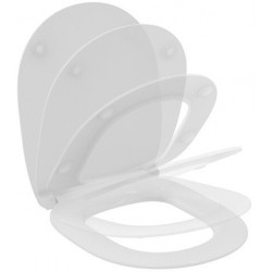 Abattant WC CONNECT avec couvercle, charnières en acier inoxydable Flat Softclosing blanc IDEAL STANDARD
